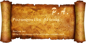 Pozsegovits Alinda névjegykártya